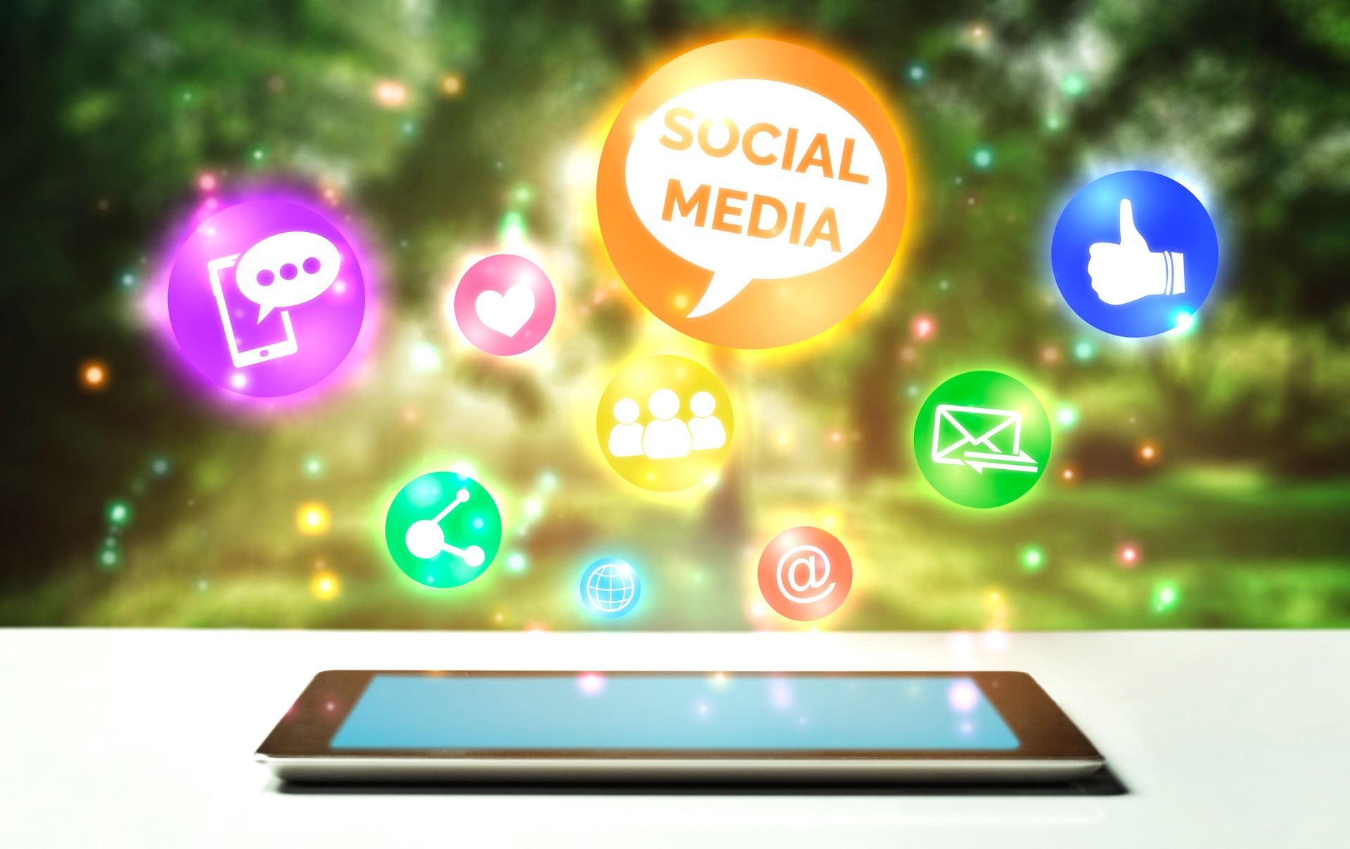 Social media and people network technology concept